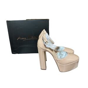 Anne Michelle Reese Nude Closed Toe Platform Heels Sandals Prom Wedding Size 7.5